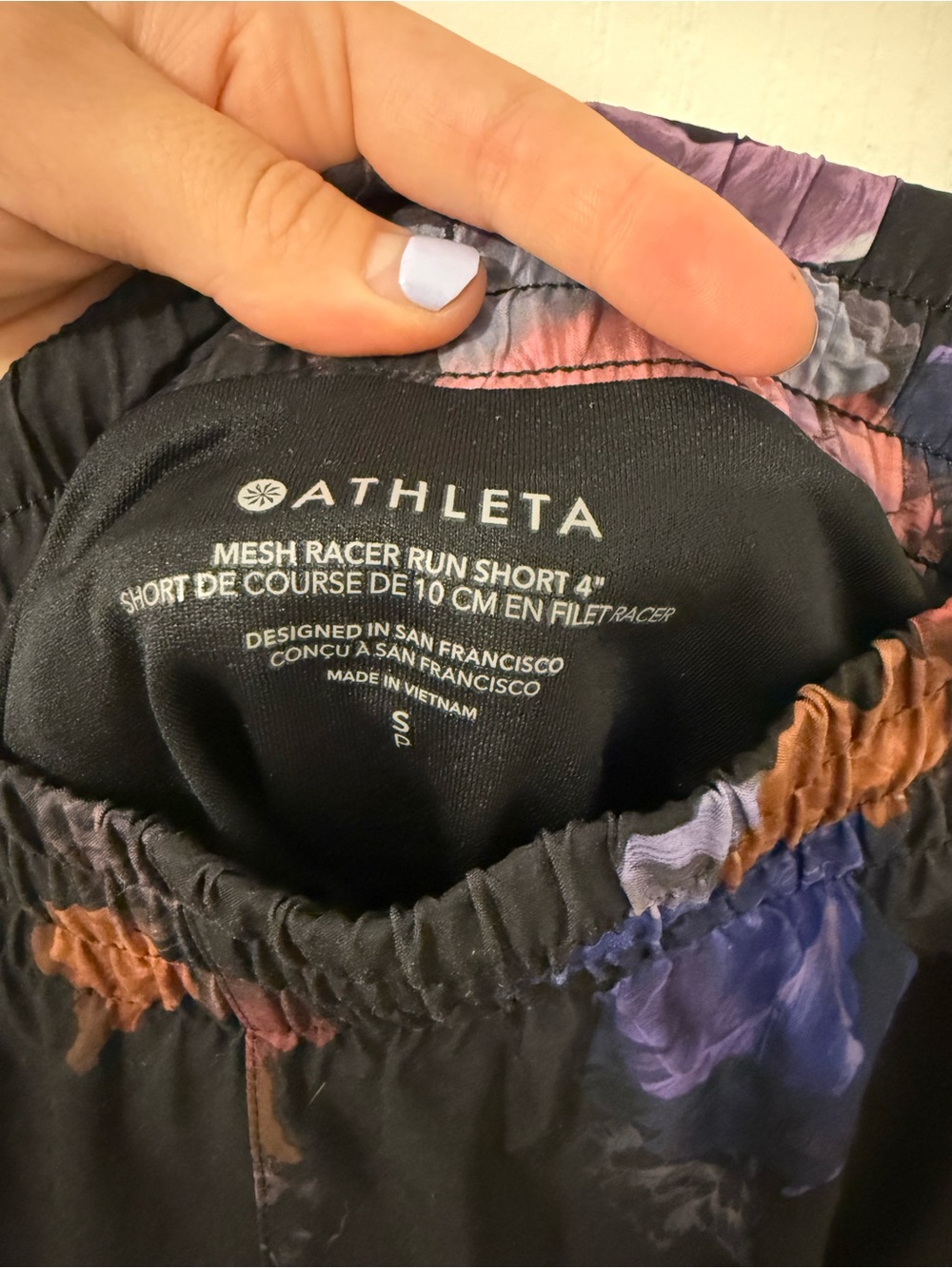 Athleta Mesh Racer Run Short 4”, Sz Small, Floral print - Picture 5 of 8